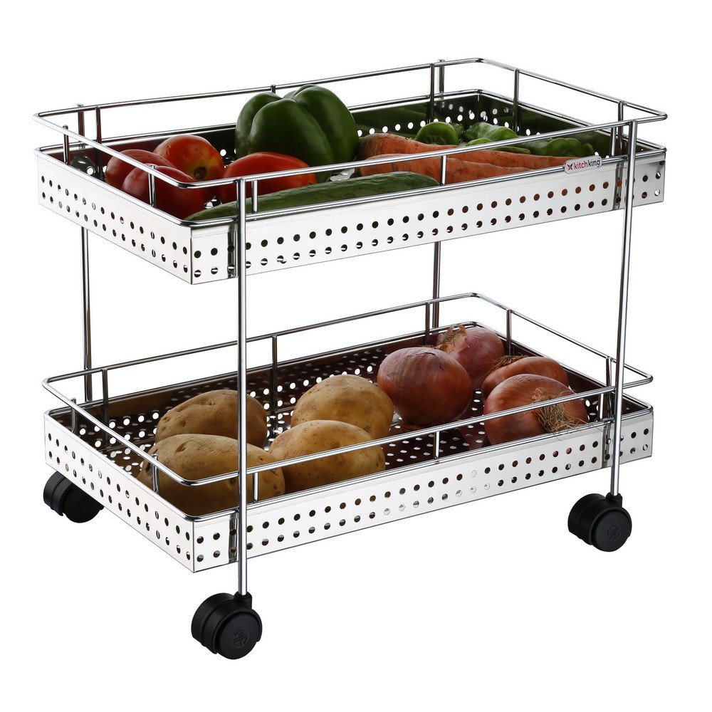 Vegetable Stand Trolley - Perforated - Double